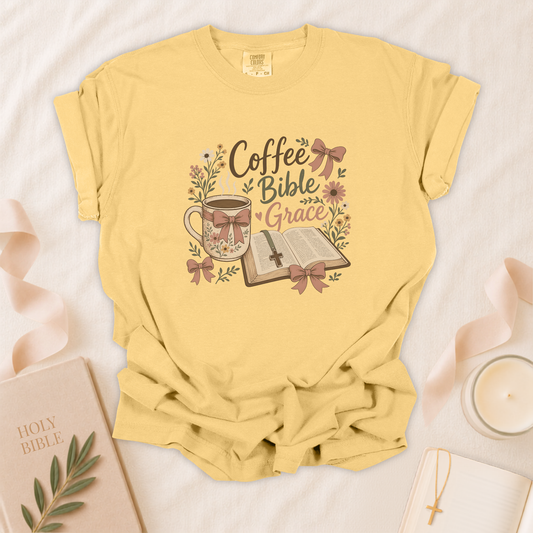 Coffee Bible Grace Christian T-Shirt