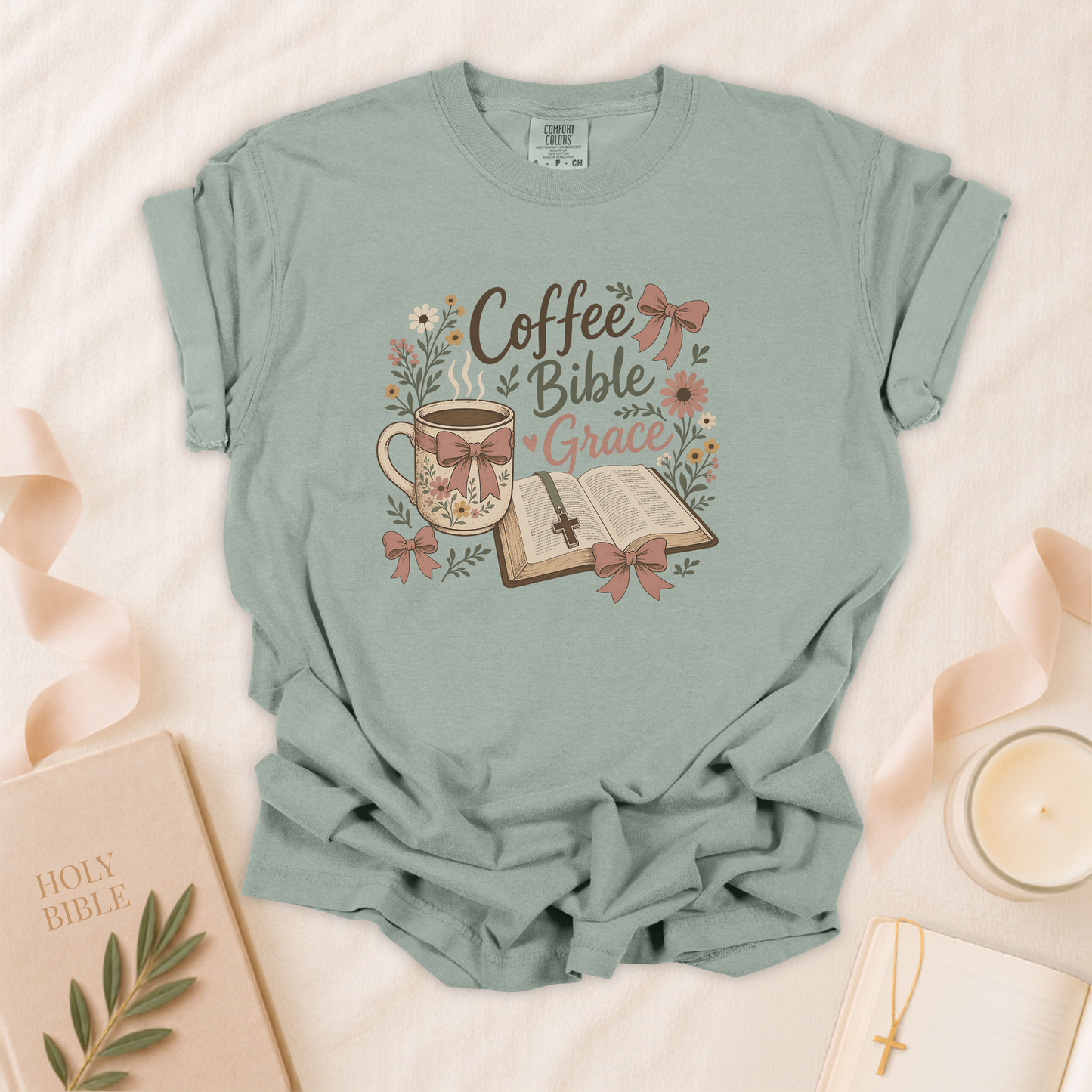 Coffee Bible Grace Christian T-Shirt