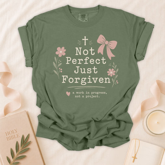Not Perfect Just Forgiven Christian T-Shirt