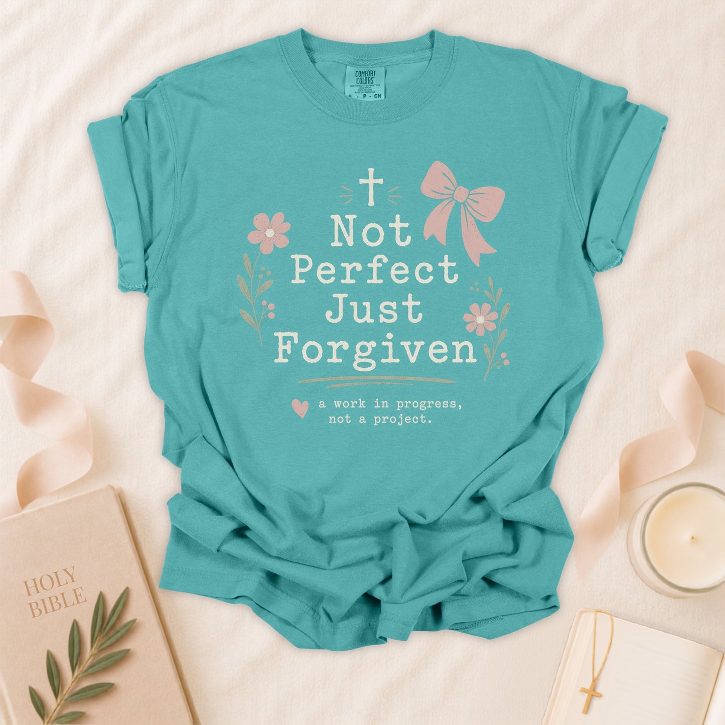 Not Perfect Just Forgiven Christian T-Shirt