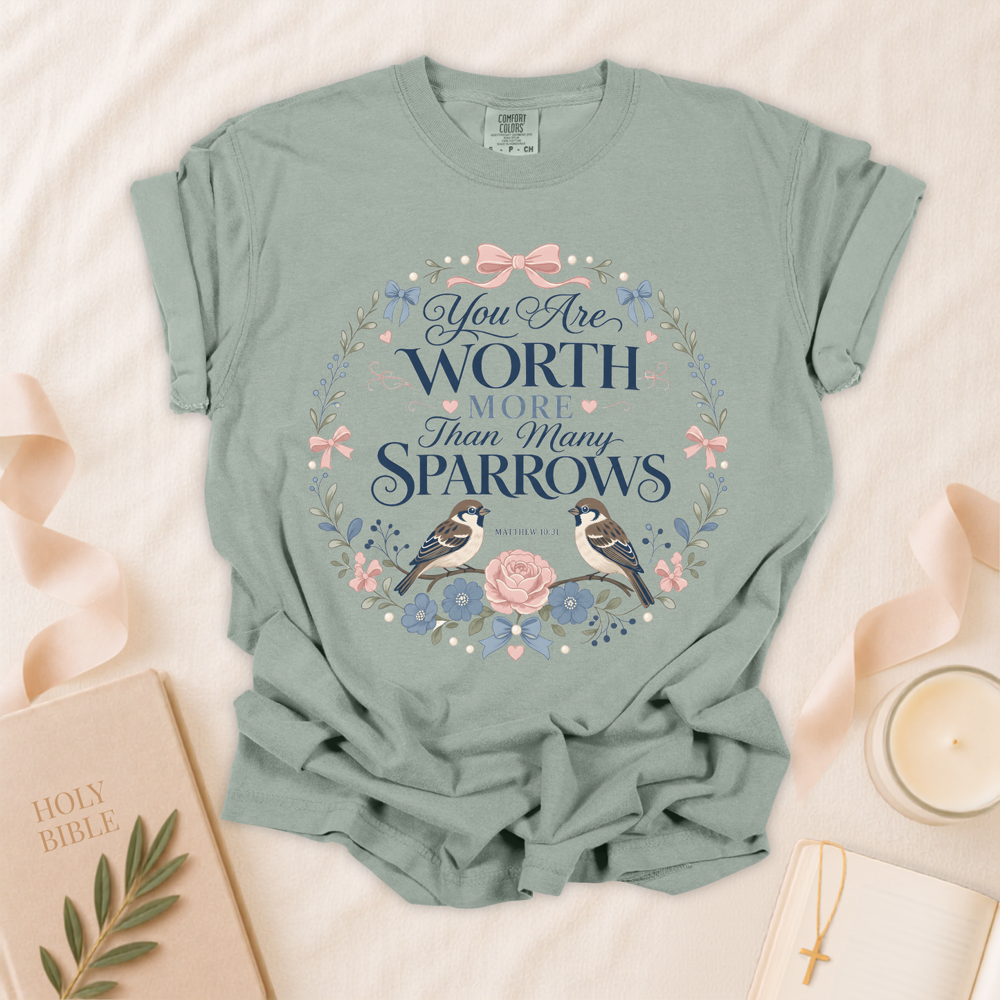 You Are Worth More Than The Sparrows Christian T-Shirt