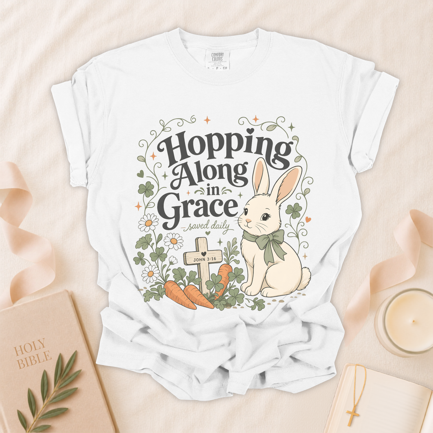 Hopping Along In Grace Christian T-Shirt