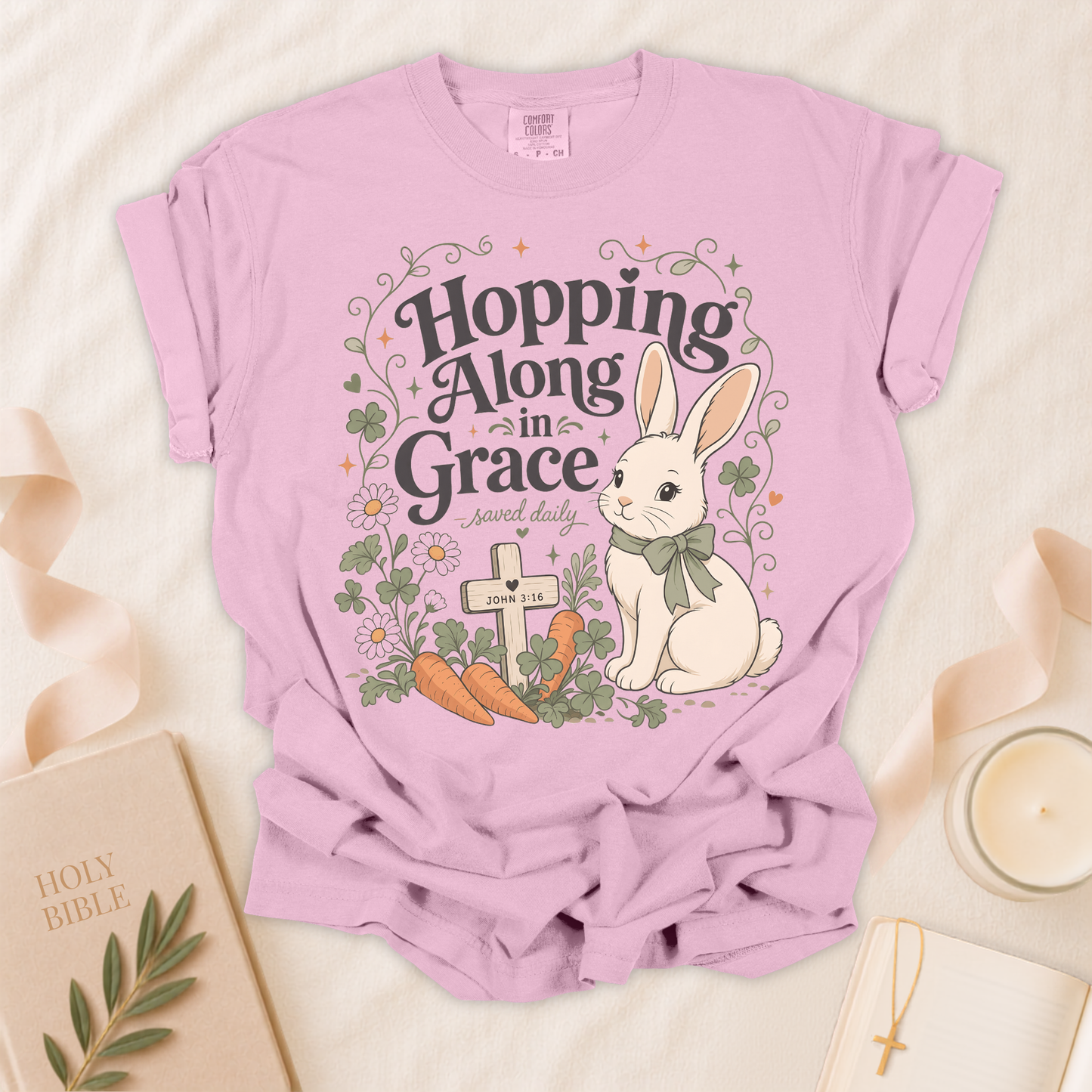 Hopping Along In Grace Christian T-Shirt