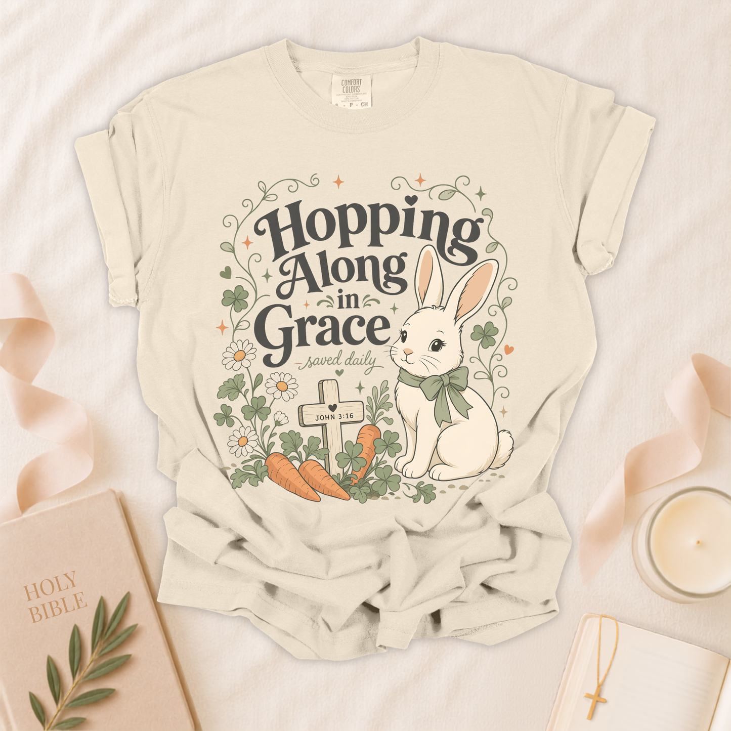 Hopping Along In Grace Christian T-Shirt