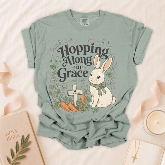 Hopping Along In Grace Christian T-Shirt