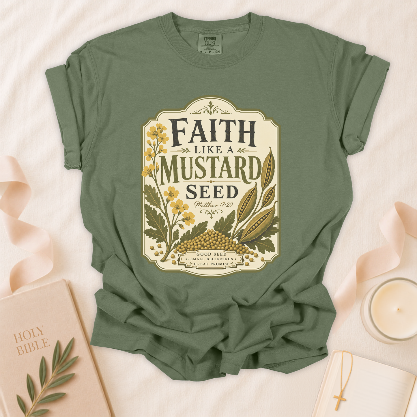 Faith Like A Mustard Seed Christian T-Shirt