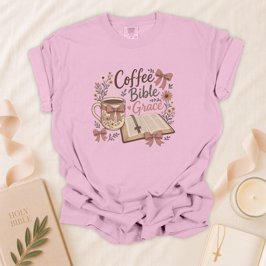 Coffee Bible Grace Christian T-Shirt