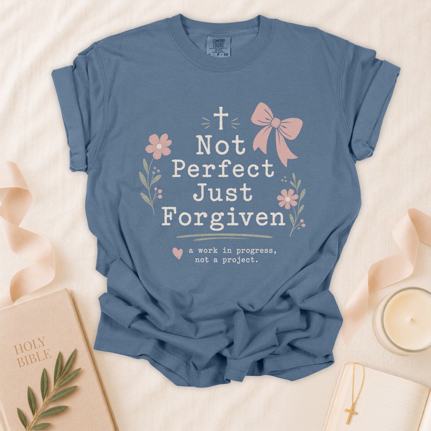 Not Perfect Just Forgiven Christian T-Shirt