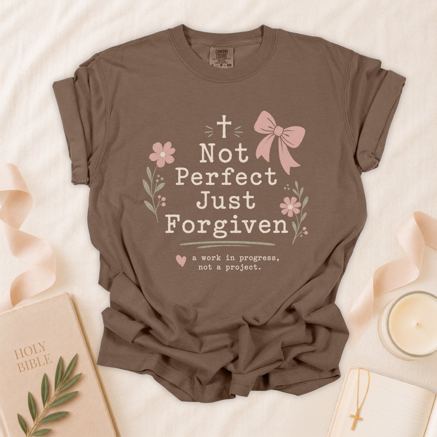 Not Perfect Just Forgiven Christian T-Shirt