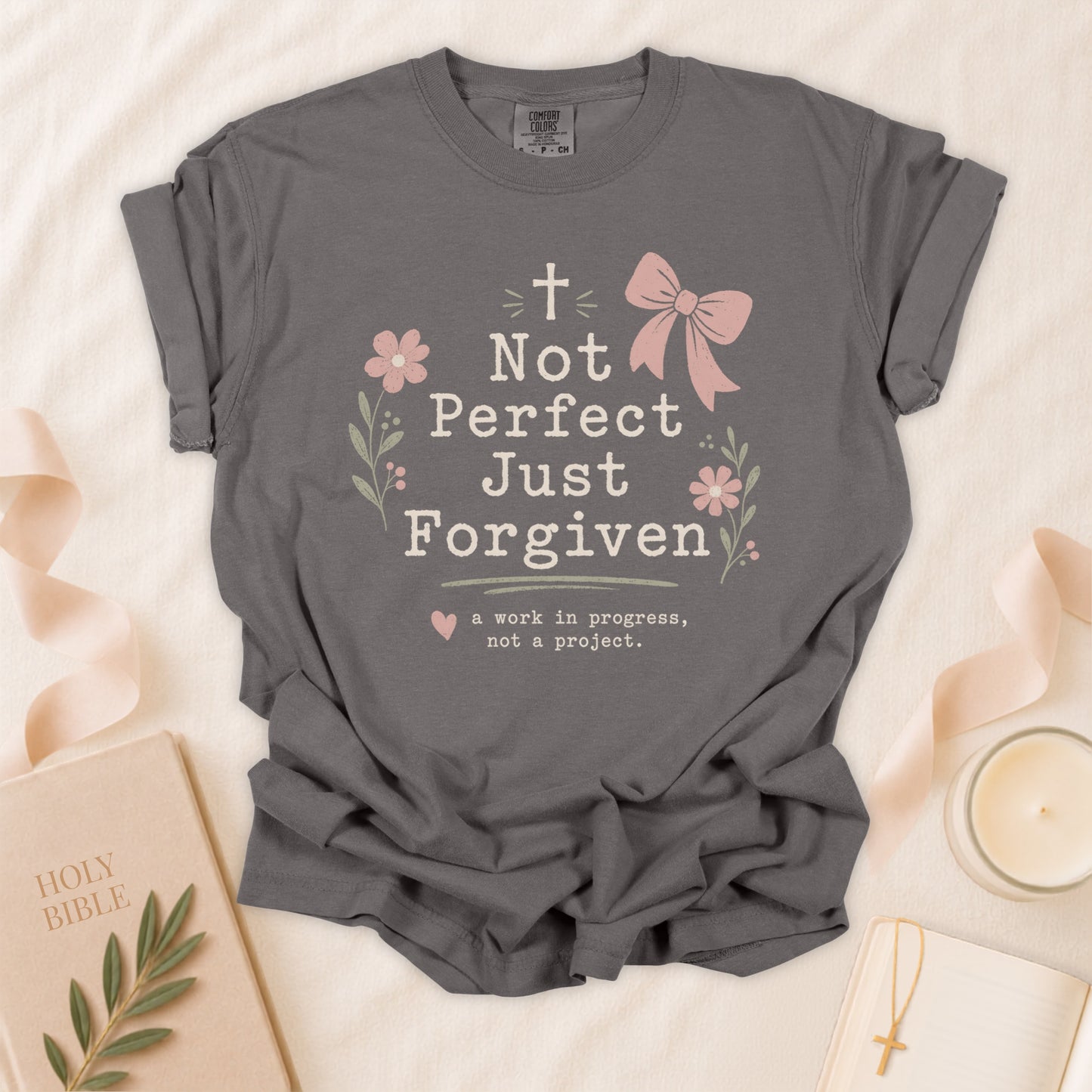 Not Perfect Just Forgiven Christian T-Shirt