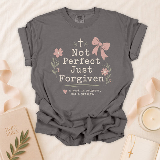 Not Perfect Just Forgiven Christian T-Shirt